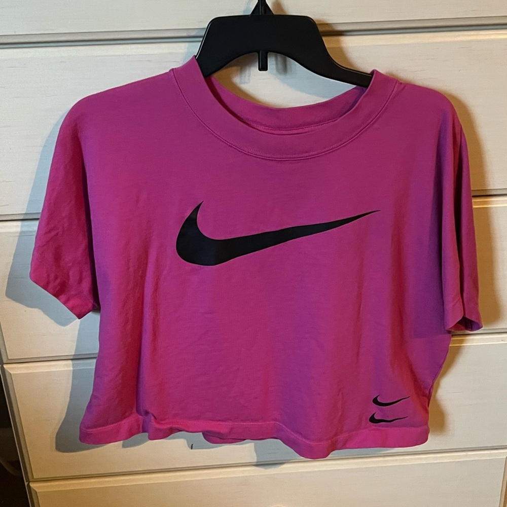 pink Nike cropped shirt